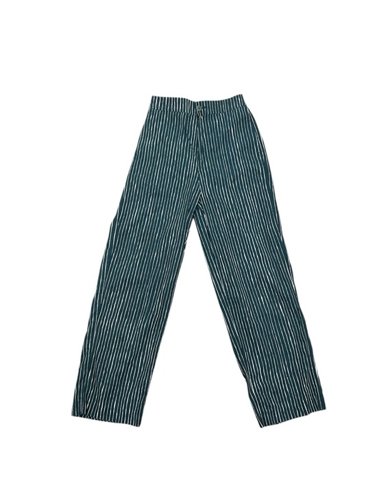 Uniqlo Pants - Women’s Uniqlo Green & White Striped Cotton Pants 2010s